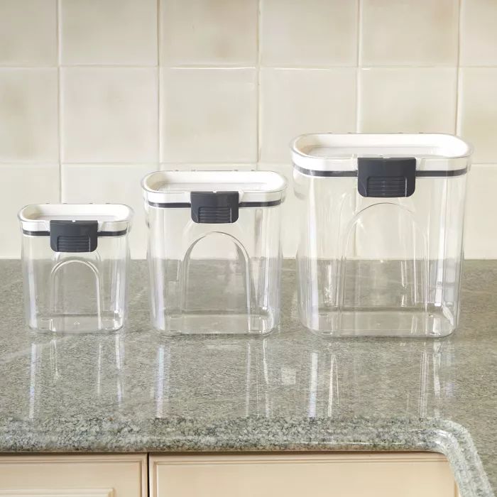 Lakeside Air Tight Locking Lid Plastic Canisters for Food Storage - Set of 3 | Target