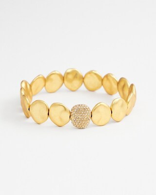 Gold Tone Pavé Beaded Bracelet | Chico's