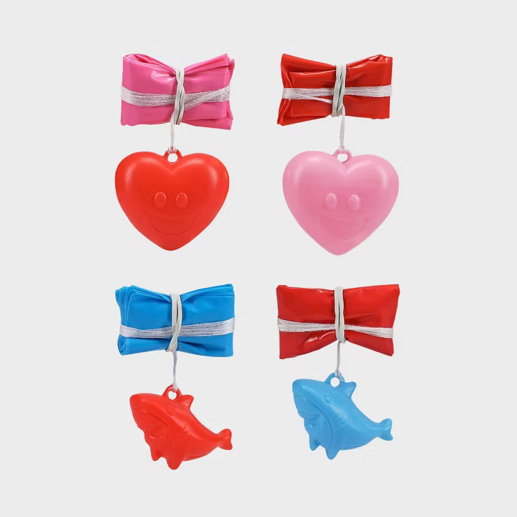 12ct Valentine's Day Heart Shape and Shark Parachutes Party Favors - Spritz™ | Target