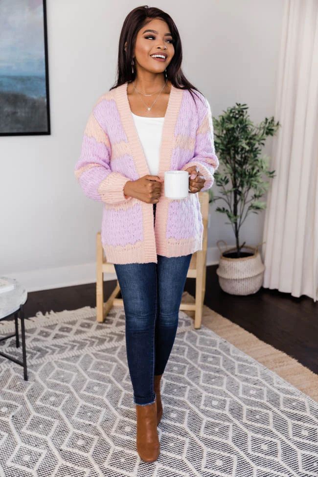 Darling Love Colorblock Pink/Purple Cardigan | The Pink Lily Boutique