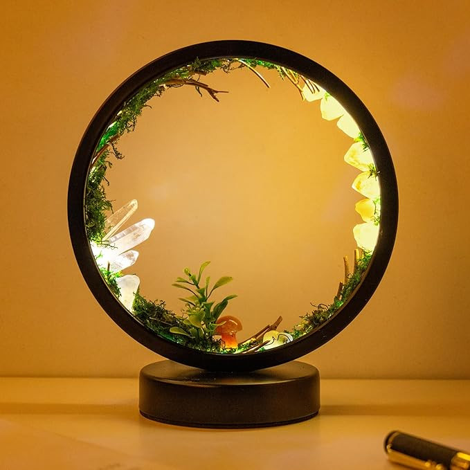 Runyangshi Forest Style Natural Citrine Night Light Healing Crystal USB Port 3 Colours Dimming Mo... | Amazon (US)