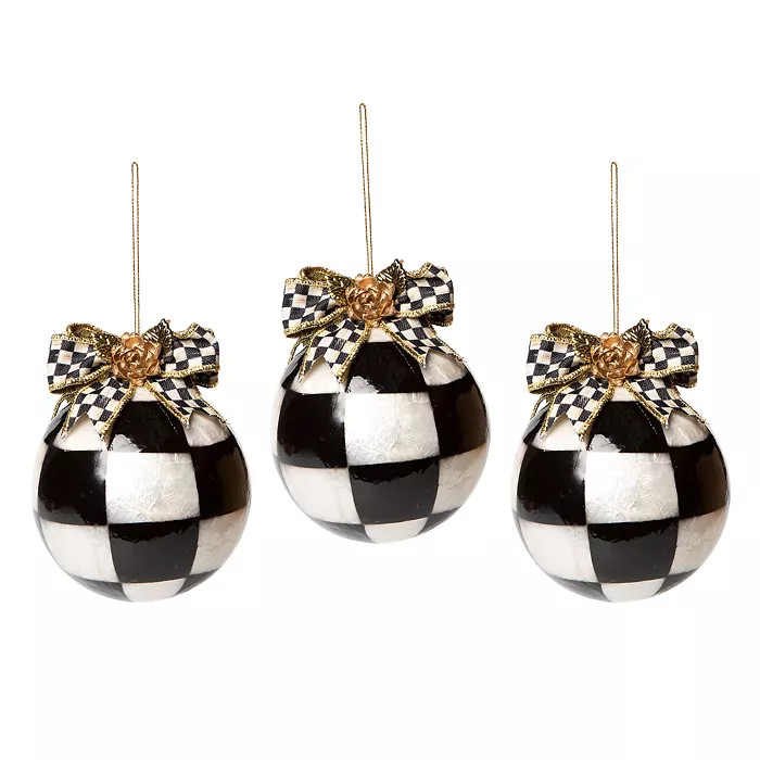 Farmhouse Check Capiz Ornaments, Set of 3 | Bloomingdale's (US)