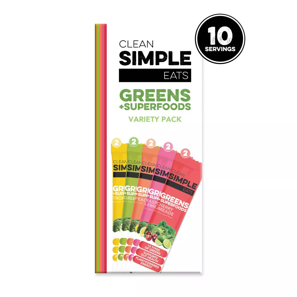 Clean Simple Eats Greens Powder Sticks - Variety Pack - 3.9oz/10ct | Target