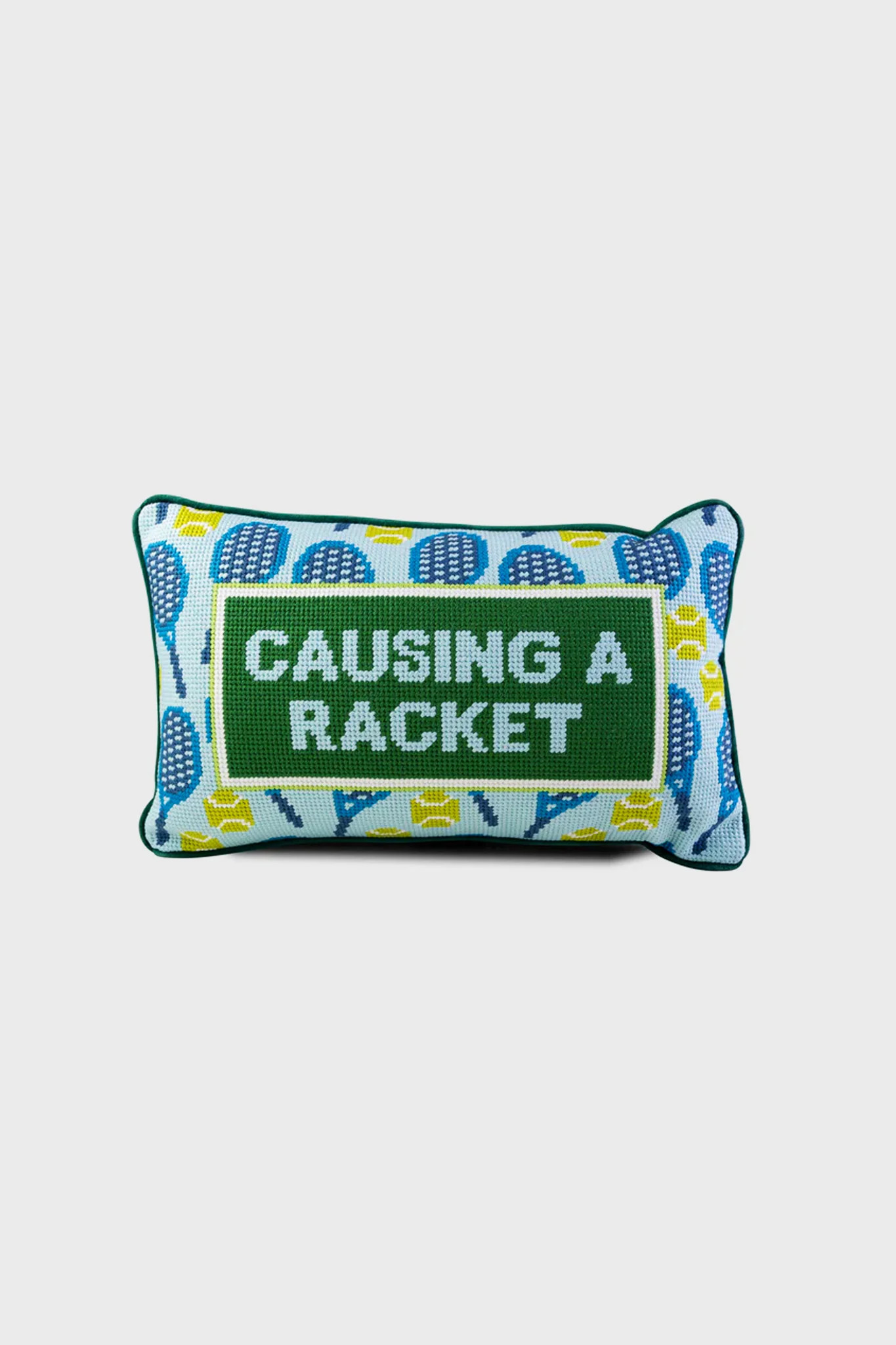 Causing A Racket Needlepoint Pillow | Tuckernuck (US)