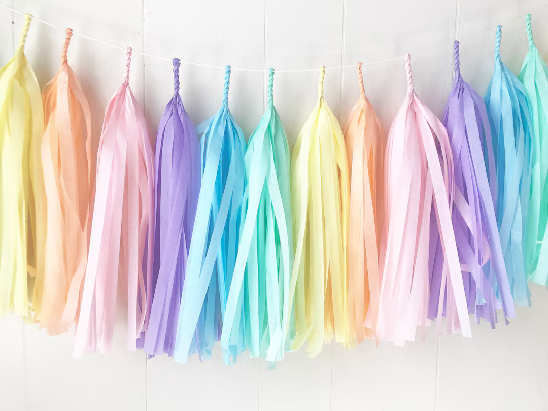 Pastel Rainbow Tassel Garland - Kids Room Decor - Room decor - Dorm Decor - Nursery Decor - Photo... | Etsy (US)