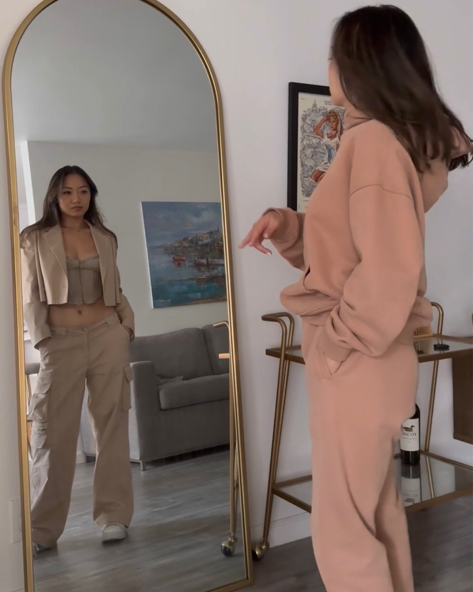 Corporate Gorpcore Look:
Blazer/Suit Jacket: Maje
Corset & Cargo Pants: I.AM.GIA., can’t link