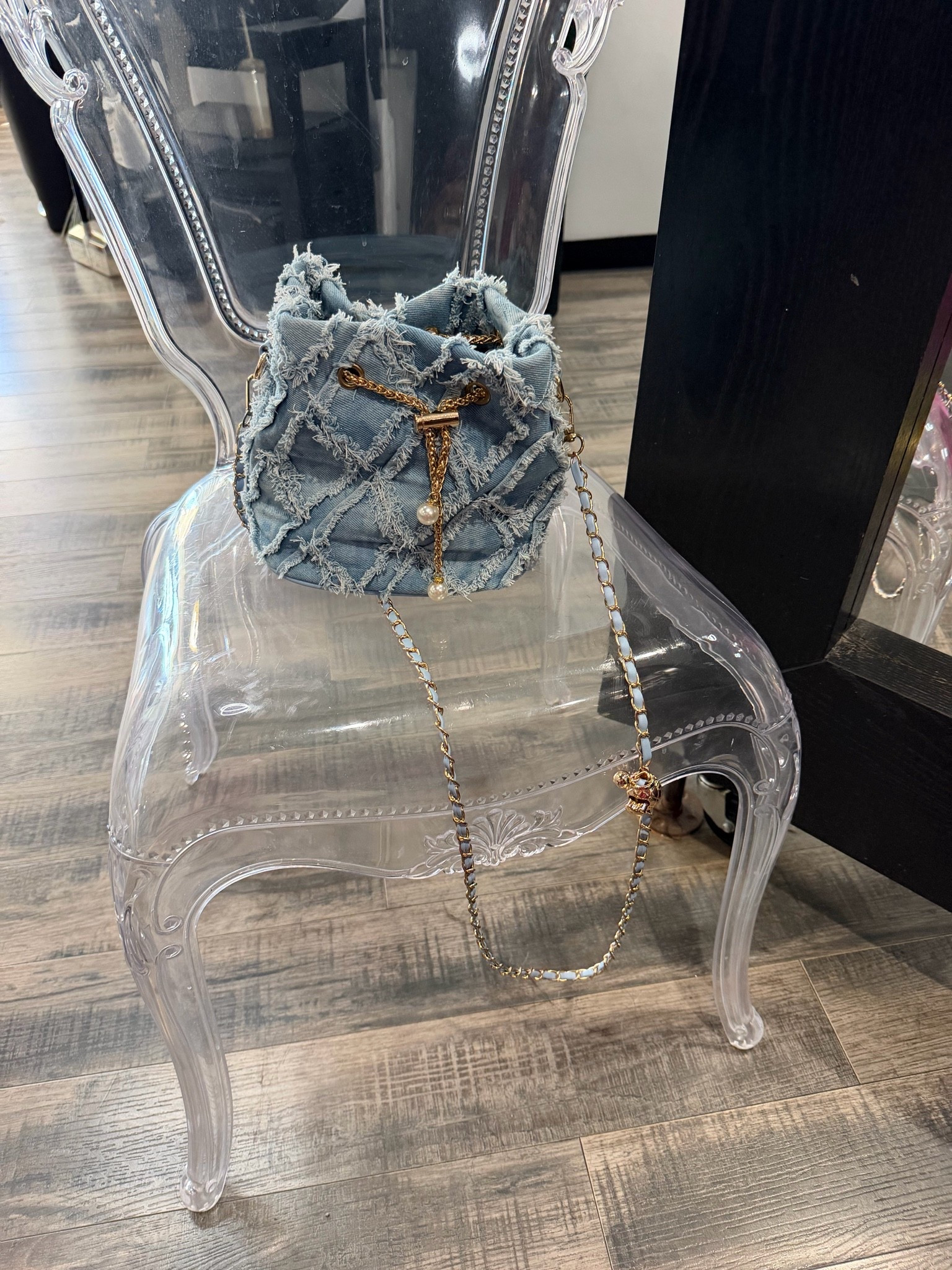 Purse // denim bucket bag