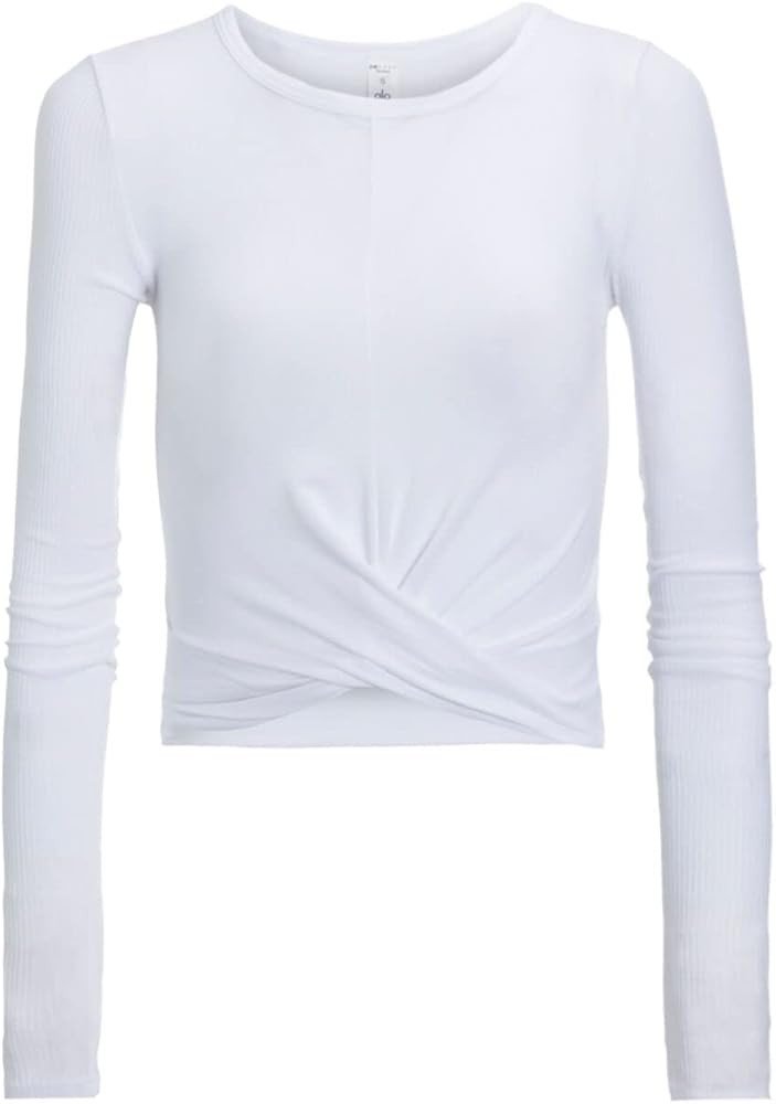 Alo Yoga Women's Cover Long Sleeve Top, White, L at Amazon Women’s Clothing store | Amazon (US)