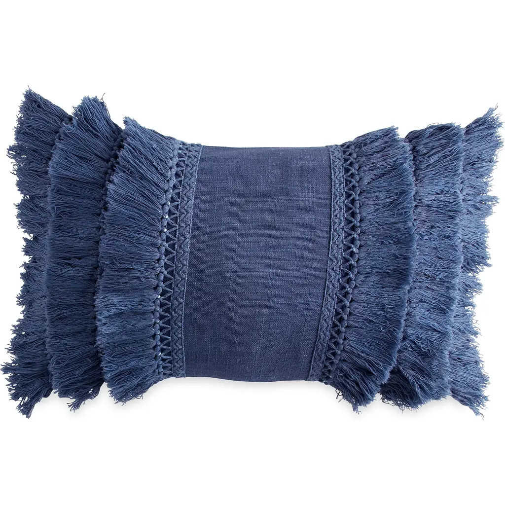 Peri Home Fringe Pillow in Navy at Nordstrom | Nordstrom