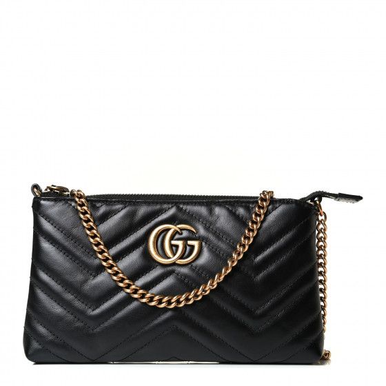 GUCCI

Calfskin Matelasse Mini GG Marmont Chain Bag Black | Fashionphile