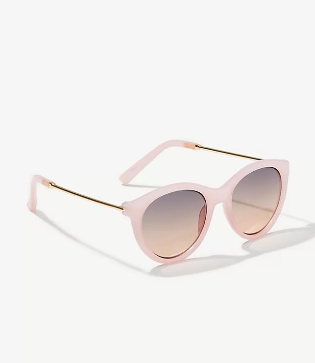 Metallic Arm Marbleized Cateye Sunglasses | LOFT