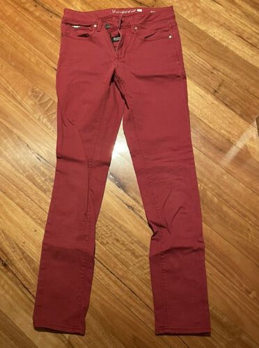 Jeanswest Burgandy/Red Stretch Skinny Jeans Size 8 | eBay AU
