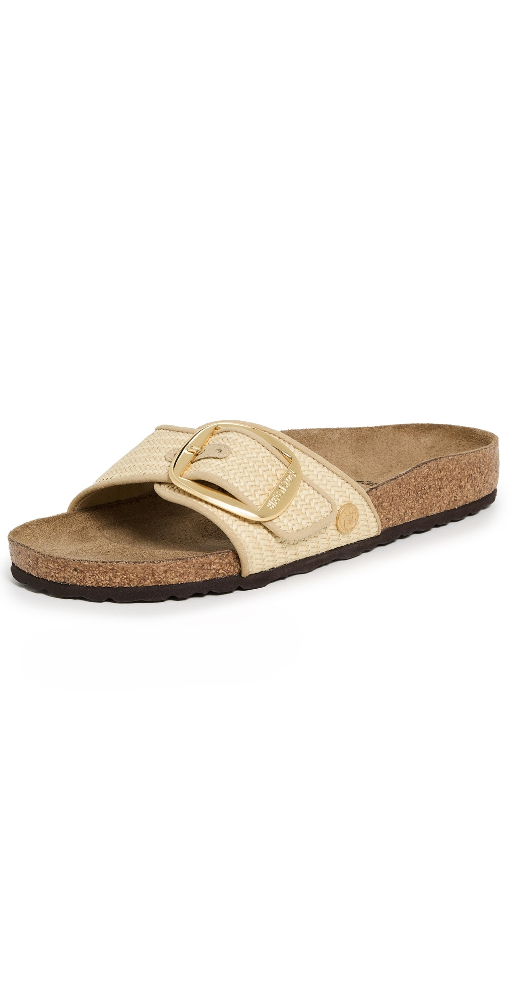 Birkenstock Madrid Big Buckle Raffia Sandals Natural 41 | Shopbop