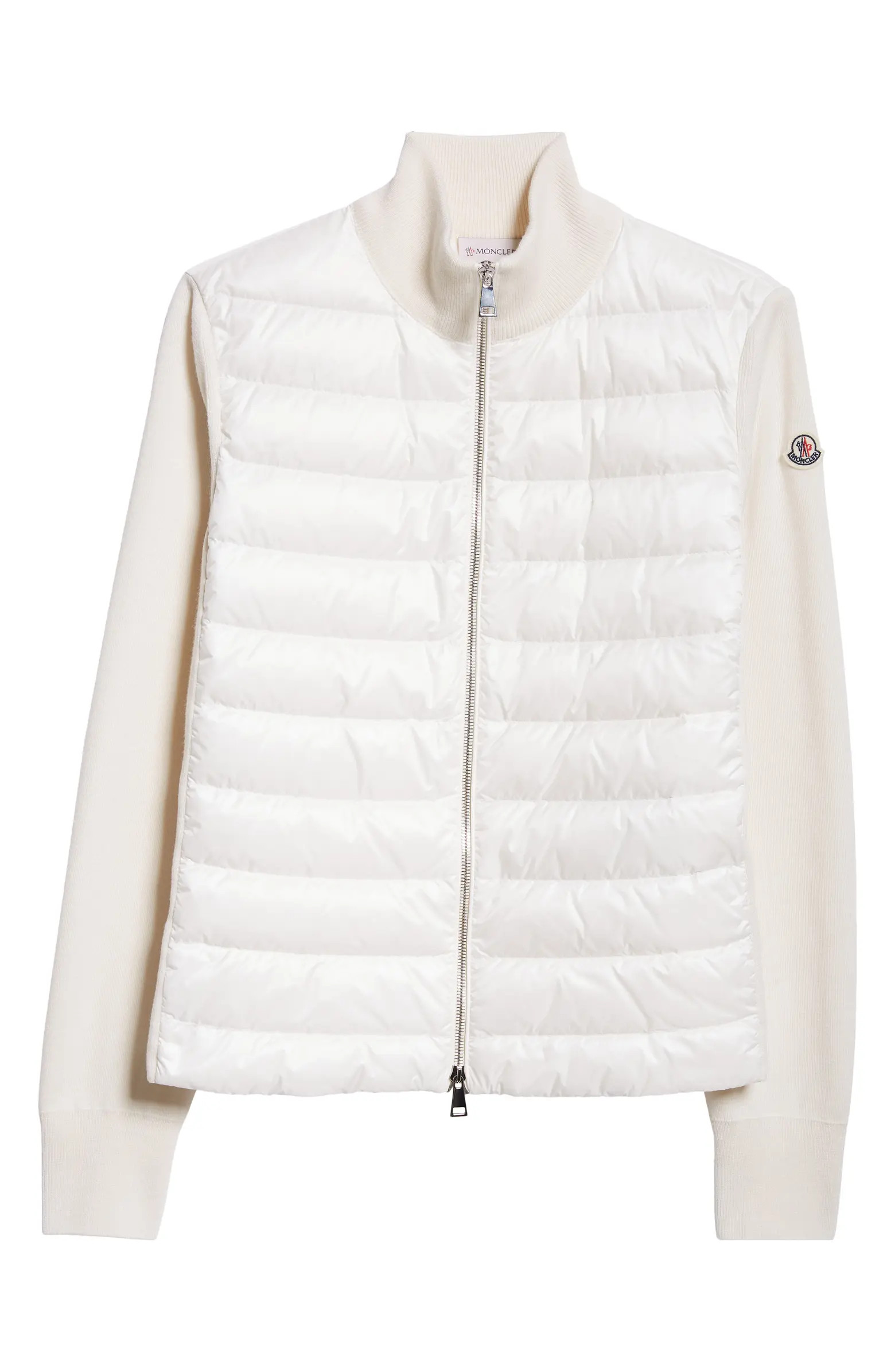 Moncler Quilted Nylon & Wool Knit Cardigan | Nordstrom | Nordstrom