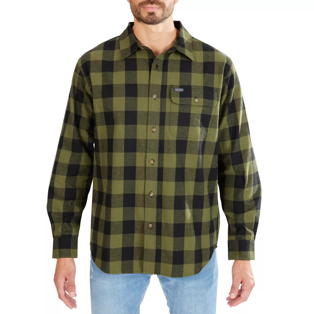 Men's Smith's Workwear Relaxed-Fit Buffalo Plaid Flannel Button-Down Shirt | Kohl's