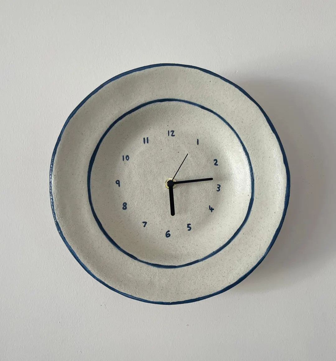Ceramic clock with blue trim | Etsy (Global)