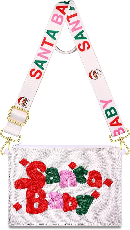 ANGLESJELL Christmas Bag for Women Beaded Grinch Santa Claus CChristmas Tree Crossbody Purse Holi... | Amazon (US)