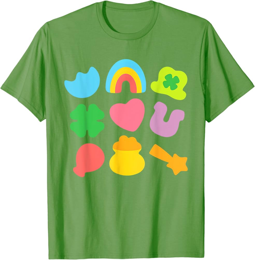 Lucky Charm Patricks Day Pot Of Gold Irish Shamrock Rainbow T-Shirt | Amazon (US)