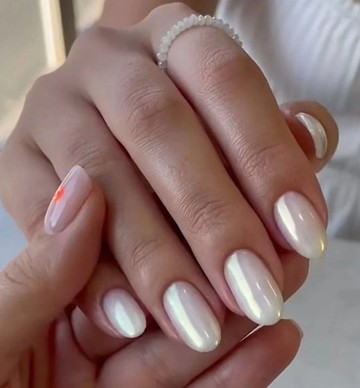 Click for more info about Hailey Bieber Press on Nails Milky White Glazed Donut Rainbow - Etsy
