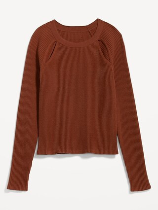 Bracelet-Sleeve Rib-Knit Cutwork Sweater for Women | Old Navy (US)