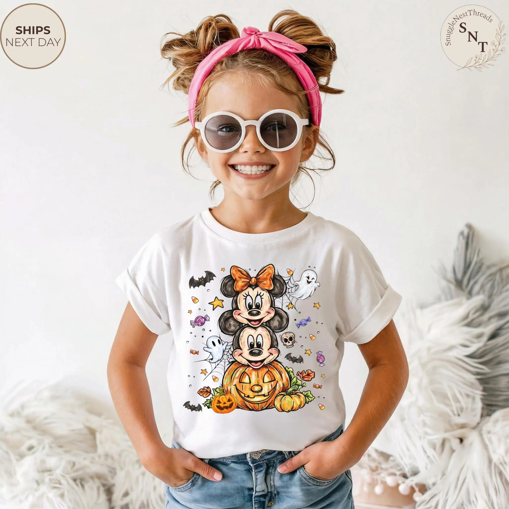 Disney Mickey Minnie Halloween Shirt, Magic Night Boo Party Gift, Spooky Season Trick or Treat Graphic, Pumpkin Ghost Kids Tee | Etsy (Global)