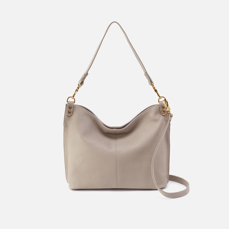 Pier Shoulder Bag In Pebbled Leather - Taupe | HOBO Bags