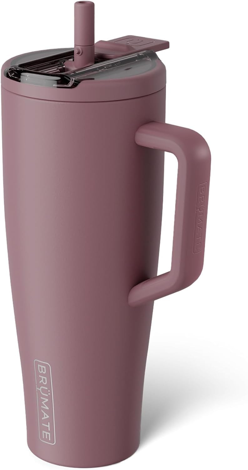 BrüMate Era Flip 40oz Tumbler with 100% Leakproof Covered Straw Lid | Hygienic Covered Straw | Insulated Stainless Steel Water Bottle with Handle | Cup Holder Friendly | BPA-Free (Rose Taupe) | Amazon (US)