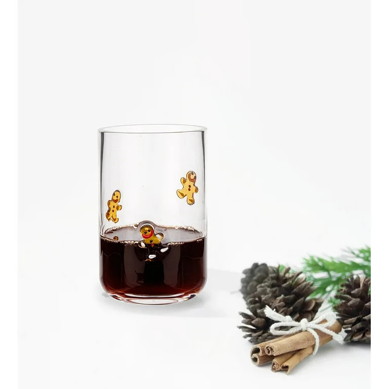 Holiday Time Gingerbread Man Charm Drinking Glass 16 OZ | Walmart (US)