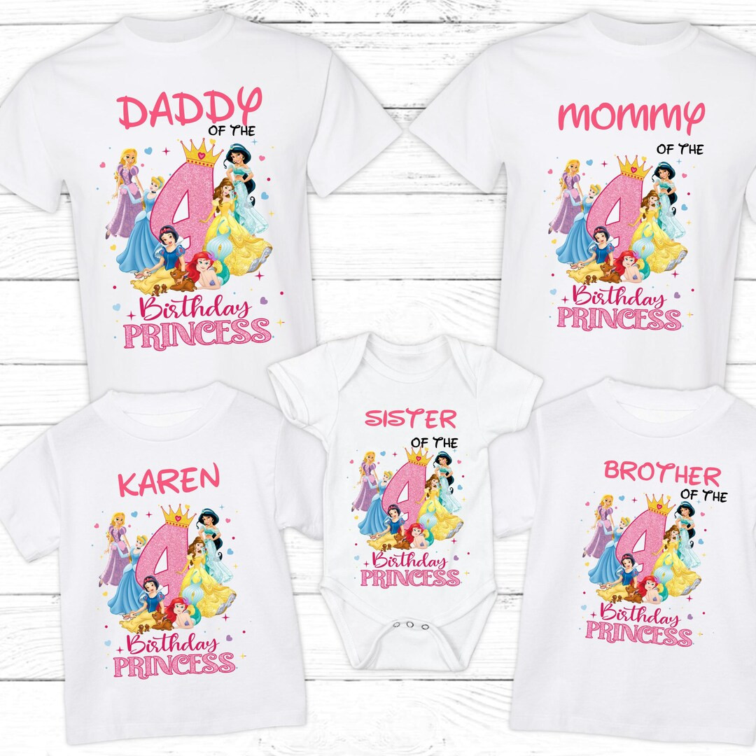 Custom Princess Birthday Shirt: Personalized Family Party Tee | Etsy (US)