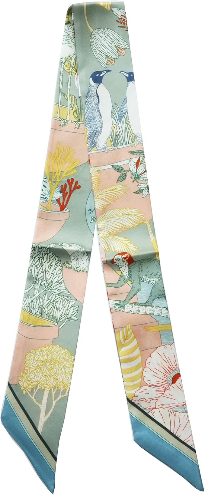 JERLA 100% Mulberry silk Scarf Head Hair Ribbon Handbag Handle wrap Tie Bundle Neckerchief Scarf ... | Amazon (US)