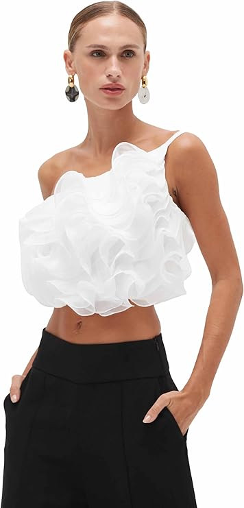 Amazon.com: PATBO, Chiffon Wonderland Flutter Top : Amazon Luxury | Amazon (US)