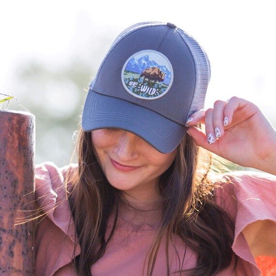 Stay Wild Patch Trucker Hat | Women's Trucker Hat | Snapback Hat | Buffalo Patch | Baseball Cap |... | Etsy (US)