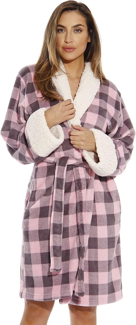 Just Love Sherpa Trim Plush Robe for Women | Amazon (US)