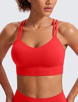 CRZ YOGA Softness Mold Butterluxe Strappy Longline Sports Bras for Women - Double Spaghetti Strap... | Amazon (US)
