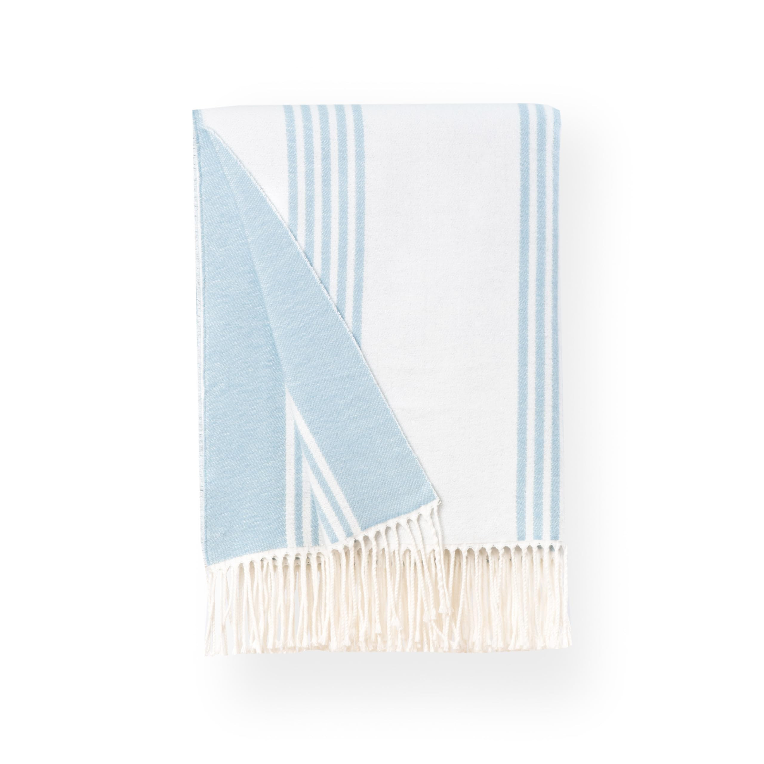 Hofdeco Premium Coastal Decorative Throw Blanket for Patio Couch Sofa, Baby Blue Vertical Stripes... | Amazon (US)