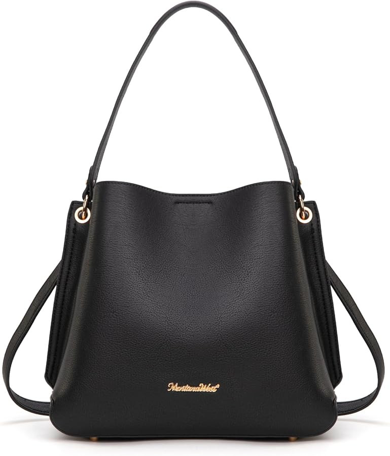 Montana West Hobo Purse for Women Bucket Shoulder Bag with Crossbody Strap | Amazon (US)