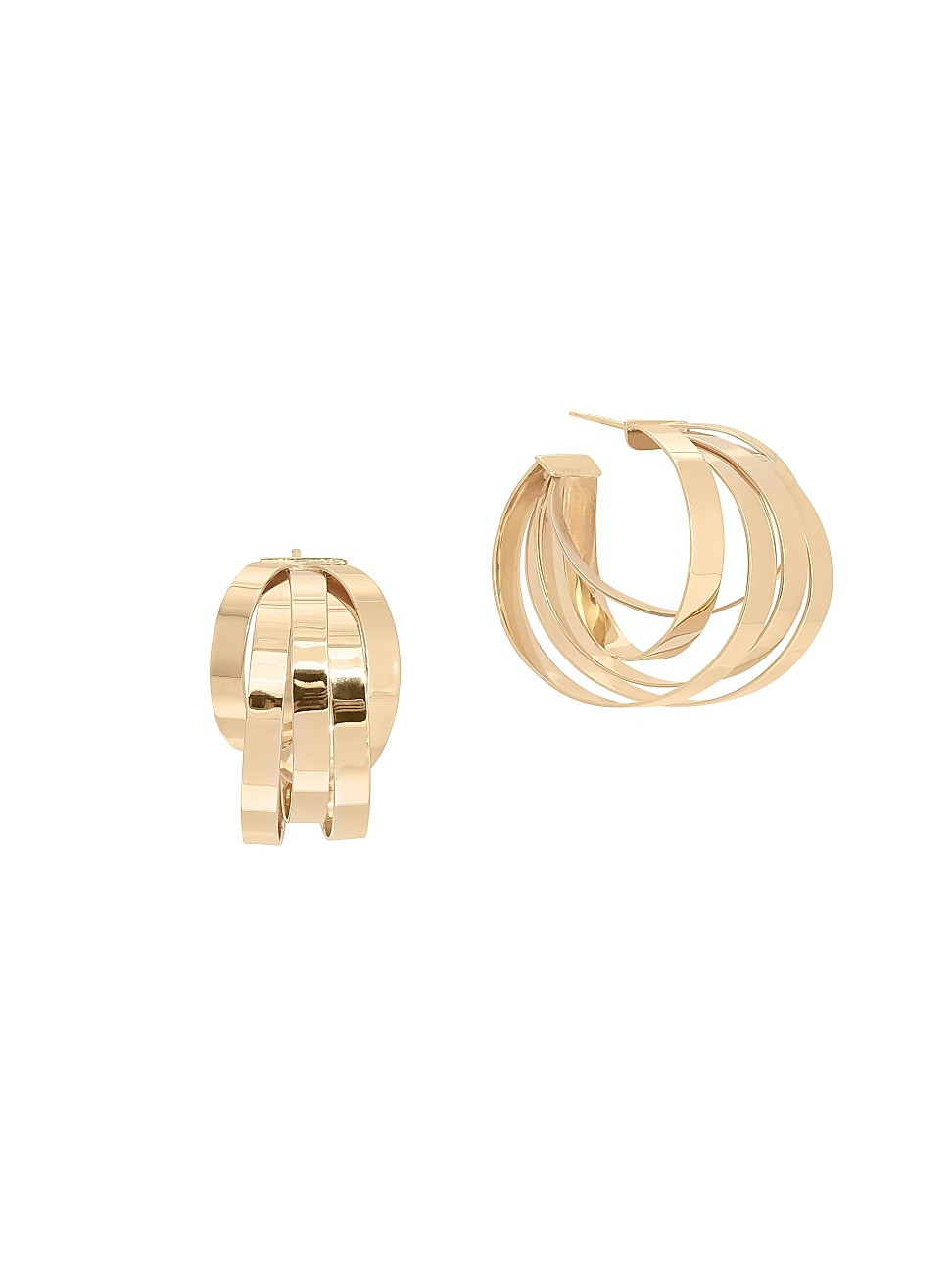 Women's Flat 14K Yellow Gold Multi-Hoop Earrings - Yellow Gold | Saks Fifth Avenue