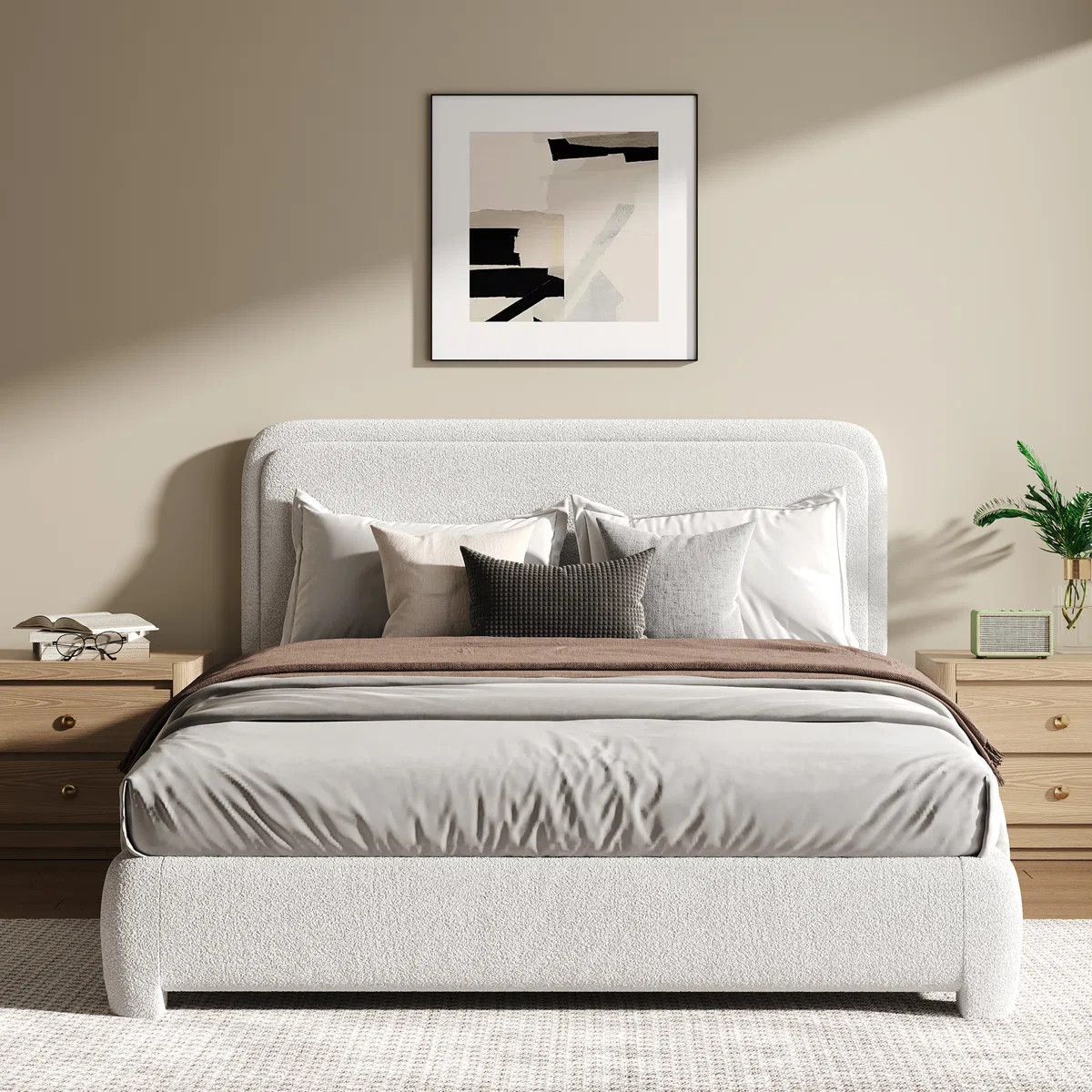 Bensu Boucle Upholstered Platform Bed | Wayfair North America