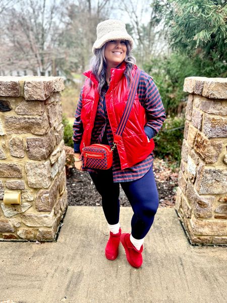 ✨SIZING•PRODUCT INFO✨
⏺ Flannel Shirt with Pockets •• XL •• TTS  •• Target
⏺ Red Shiny Puffer Vest •• L •• TTS •• Target
⏺ Blue Leggings •• XL •• TTS •• Walmart 
⏺ Sherpa Bucket Hat •• Amazon 
⏺ Red & Blue Checkerboard Crossbody Camera Bag •• Target
⏺ Red Ugg Classic Platform Mini •• TTS 
⏺ Slouchy Boot Socks •• Walmart 

👋🏼 Thanks for stopping by!

📍Find me on Instagram••YouTube••TikTok ••Pinterest ||Jen the Realfluencer|| for style, fashion, beauty and…confidence!

🛍 🛒 HAPPY SHOPPING! 🤩

#walmart #walmartfinds #walmartfind #founditatwalmart #walmart style #walmartfashion #walmartoutfit #walmartlook  #vest #vestoutfit #outfitwithvest #vestlook #outdoorvest #indoorvest #veststyle #stylingavest #vestfashion #outfitwithavest #outfitsfeaturingavest #looksfeaturingavest #vestoutfits #vestoutfitinspo #vestoutfitinspiration #leggings #style #inspo #fashion #leggingslook #leggingsoutfit #leggingstyle #leggingsoutfitidea #leggingsfashion #leggingsinspo #leggingsoutfitinspo #ugg #uggs #fauxuggs #uggdupe #dupe #dupes #lookalike #ugglookalike #shortuggs #uggoutfit #uggoutfitidea #uggfashion #uggoutfits #uggstyle #stylinguggs #ugglook #ugglooks #uggoutfitidea #uggsoutfitidea #uggoutfitinspo #uggsoutfitinspo #blue #darkblue #lightblue #navy #navyblue #babyblue #cobaltblue #grayblue #teal #tealblue #blueoutfit #blueoutfitinspo #bluestyle #blueshirt #bluepants #blueoutfitinspiration #outfitwithblue #bluelook #flannel #shirt #buttondown #buttonup #button #flannelshirt #plaid #plaidshirt #flannelstyle #flannellook #flanneloutfit #flanneloutfitidea #flanneloutfitinspo #grunge #grungeoutfit #grungestyle #grungelook  #sherpa #sherpaoutfit #sherpalook #fur #fauxfur #furoutfit #furstyle #furlook #sherpastyle
#under10 #under20 #under30 #under40 #under50 #under60 #under75 #under100
#affordable #budget #inexpensive #size14 #size16 #size12 #medium #large #extralarge #xl #curvy #midsize #blogger #vlogger
budget fashion, affordable fashion, budget style, affordable style, curvy style, curvy fashion, midsize style, midsize fashion


#LTKfindsunder50 #LTKmidsize #LTKstyletip