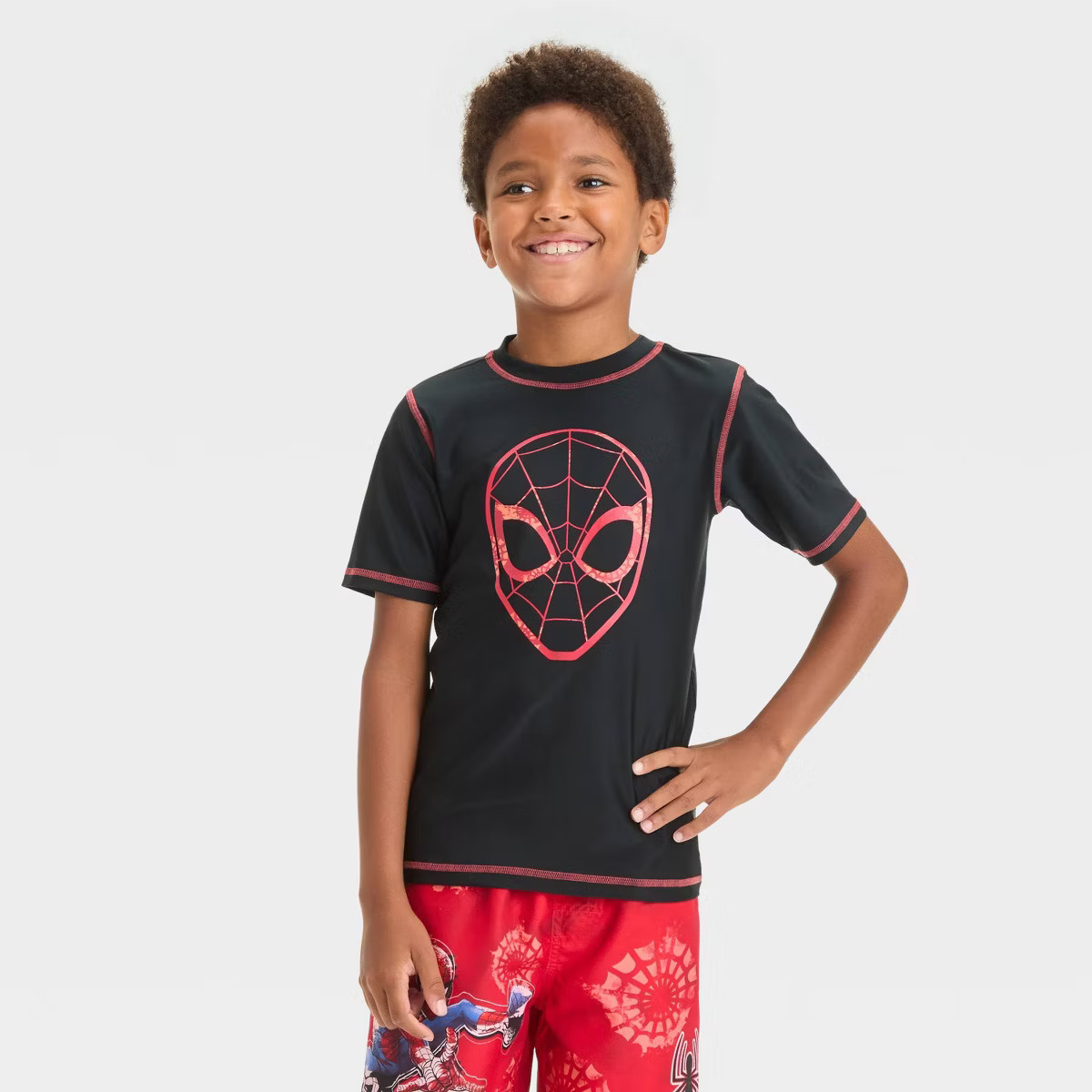 Boys' Spider-Man Rash Guard Top - Black | Target