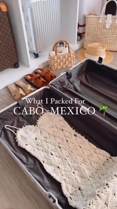 (PART 2) What I packed for Los Cabos Mexico. 🇲🇽 
Summer vacation outfits.
Summer Dresses 
Cover-up pants 
Cover-up dress 
Swimsuits 
Bikinis 
Shorts 
Tops
Matching set 
Sneakers 
Sandals 
Bags 
Cosmetic bag 
Hair tools 

#LTKtravel #LTKover40 #LTKstyletip