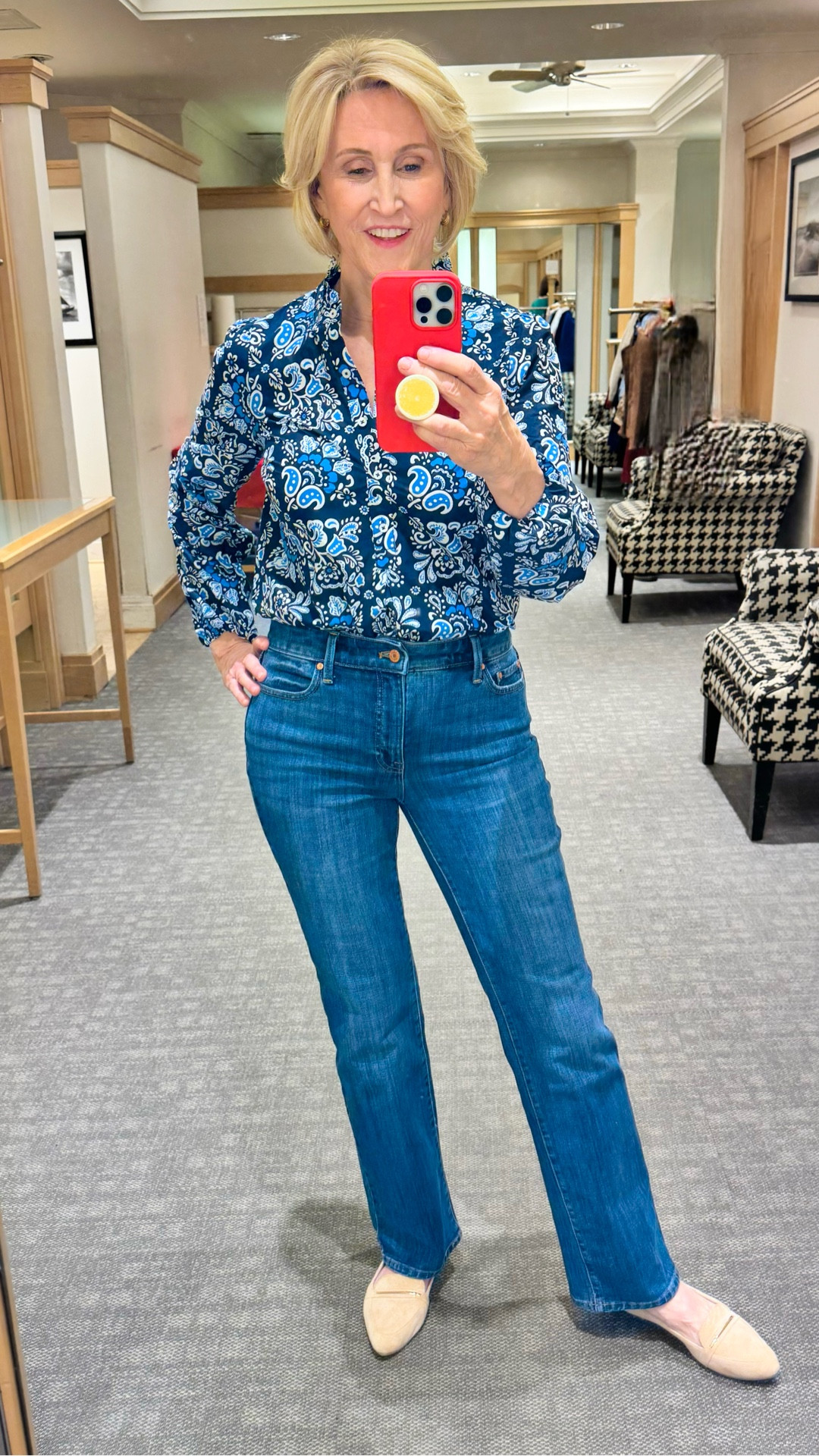 There’s just something about a good patterned shirt that makes getting dressed feel effortless 💙

This collared beauty from Talbots is one of those pieces that does all the talking — polished but still relaxed. I paired it with my favourite jeans and classic ballet flats for an easy, everyday look that works for school runs, coffee dates, and everything in between.

#LTKOver40 #LTKSeasonal #LTKgrwm