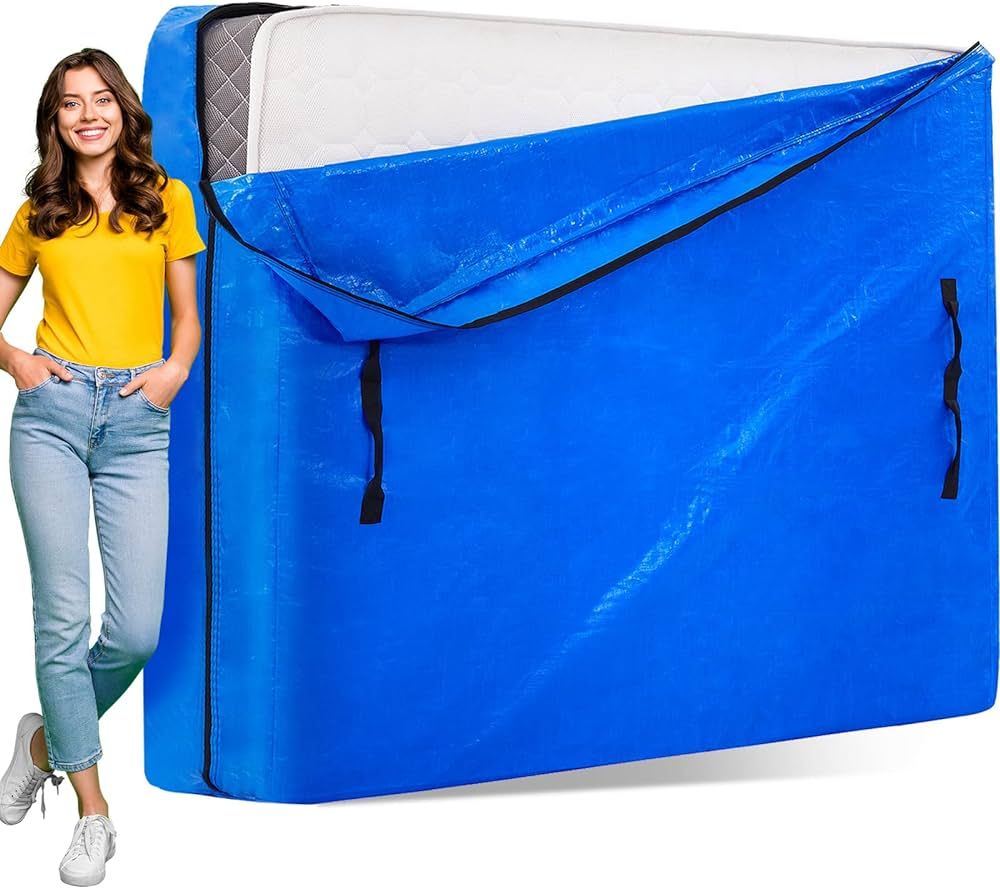 AlexHome Mattress Bag for Moving and Storage,Heavy Duty Tarp Reusable Mattress Storage Bag,Easy C... | Amazon (US)