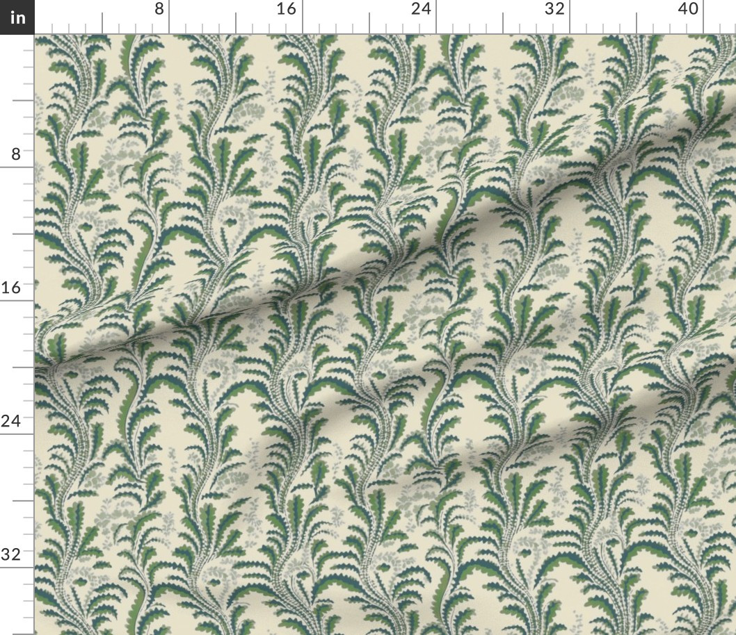Avian Elegance Olive Fabric | Spoonflower | Spoonflower
