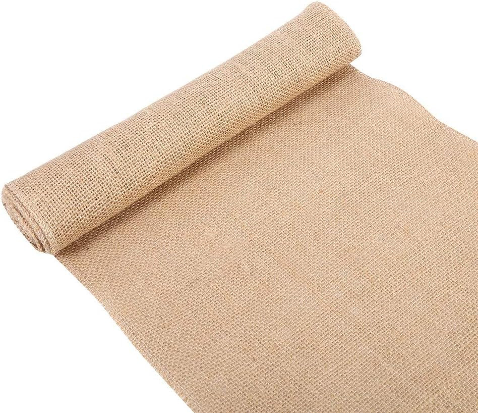 Burlap Roll, Jute Hessian Roll Table Runner Sash Rustic Burlap Sewn Edge Vintage Wedding DIY Craf... | Amazon (UK)