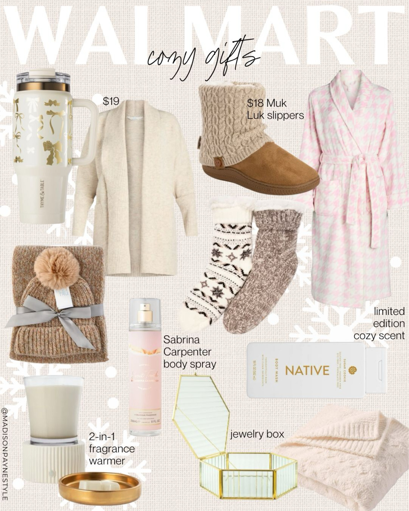 WALMART Cozy Gift Guide 🧸 Walmart has some great cozy items including the new bow tumbler, cabin socks, a 2-in-1 fragrance warmer, and more! 

Gift guide, cozy gift guide, Walmart gift guide, Walmart cozy gift guide, Walmart cozy, Walmart, Walmart style, Walmart finds, Walmart fashion, gift giving, gifts, gifts for her, cozy gifts for her, Madison Payne 

#LTKHoliday #LTKGiftGuide #LTKSeasonal