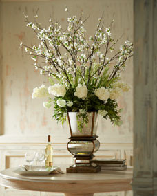 Ivory Arrangement in Mirrored Planter | Horchow