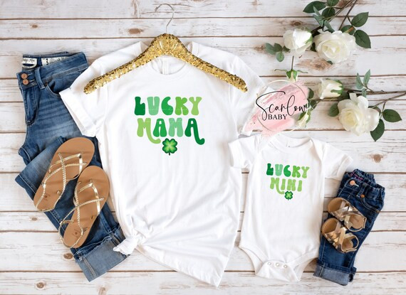 Matching Mommy and Me St. Patrick’s Day Shirts, Lucky Mama Shirt, Lucky Mini Onesie, St. Patric... | Etsy (US)