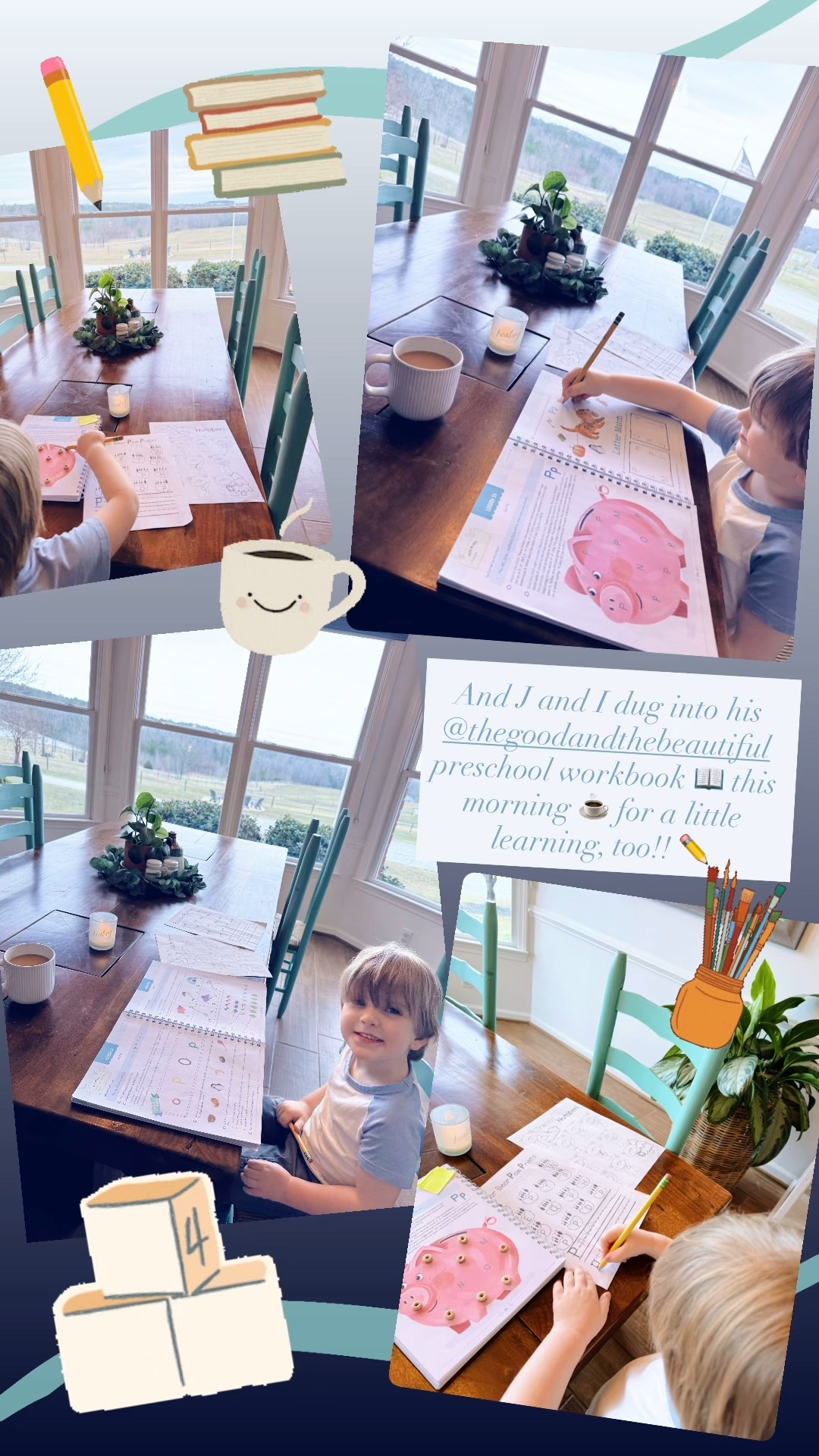 And a little learning fun this morning, too!! ✏️📖☕️ 