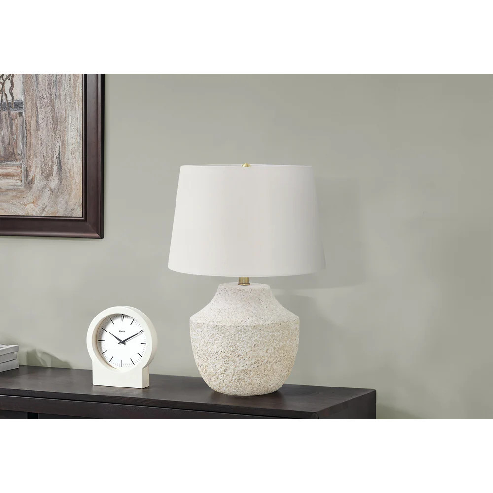 Blisstyle Lighting 20 Inchh Table Lamp Cream Concrete Ivory Cream Shade Modern Lighting Lighting and Lamps Cream Concrete one_size | TBLP111 | Lowe's